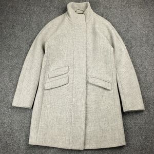 J Crew Cocoon Coat Womens Size 2 Italian Stadium Cloth Wool Nello Gori Gray